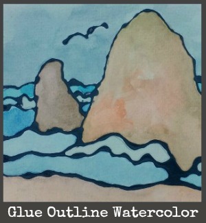 black glue watercolor title