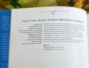 recipe page from The Fondue Cookbook